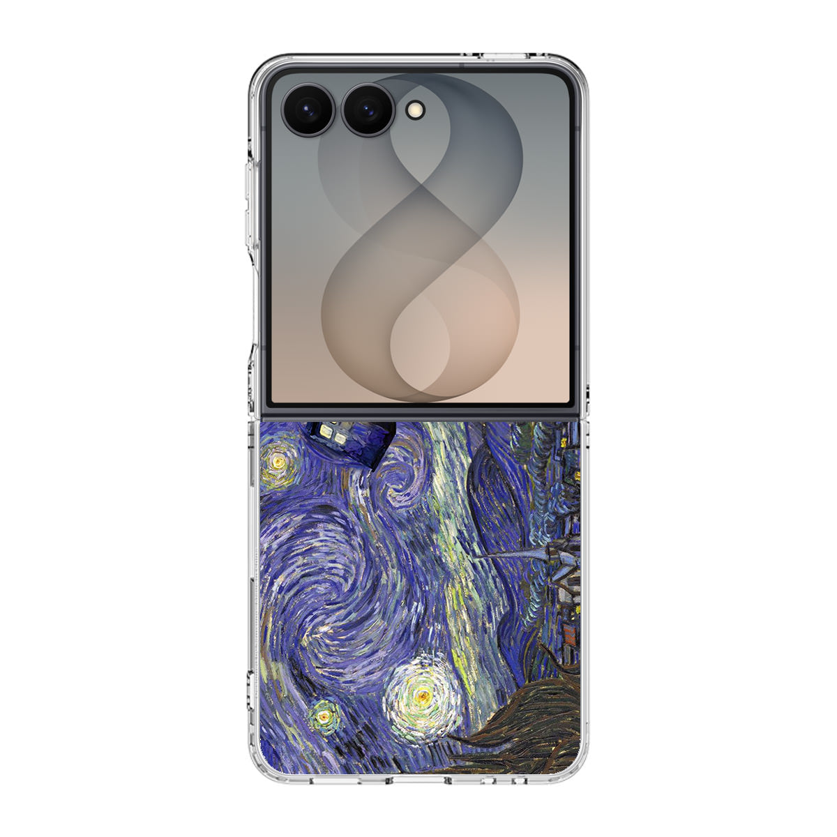 Dr Who Tardis In Van Gogh Starry Night Samsung Galaxy Z Flip 8 Case