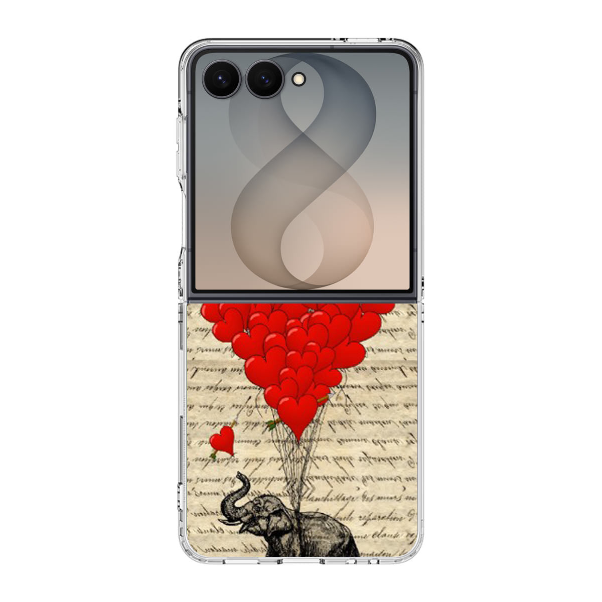 Elephant And Heart Samsung Galaxy Z Flip 8 Case