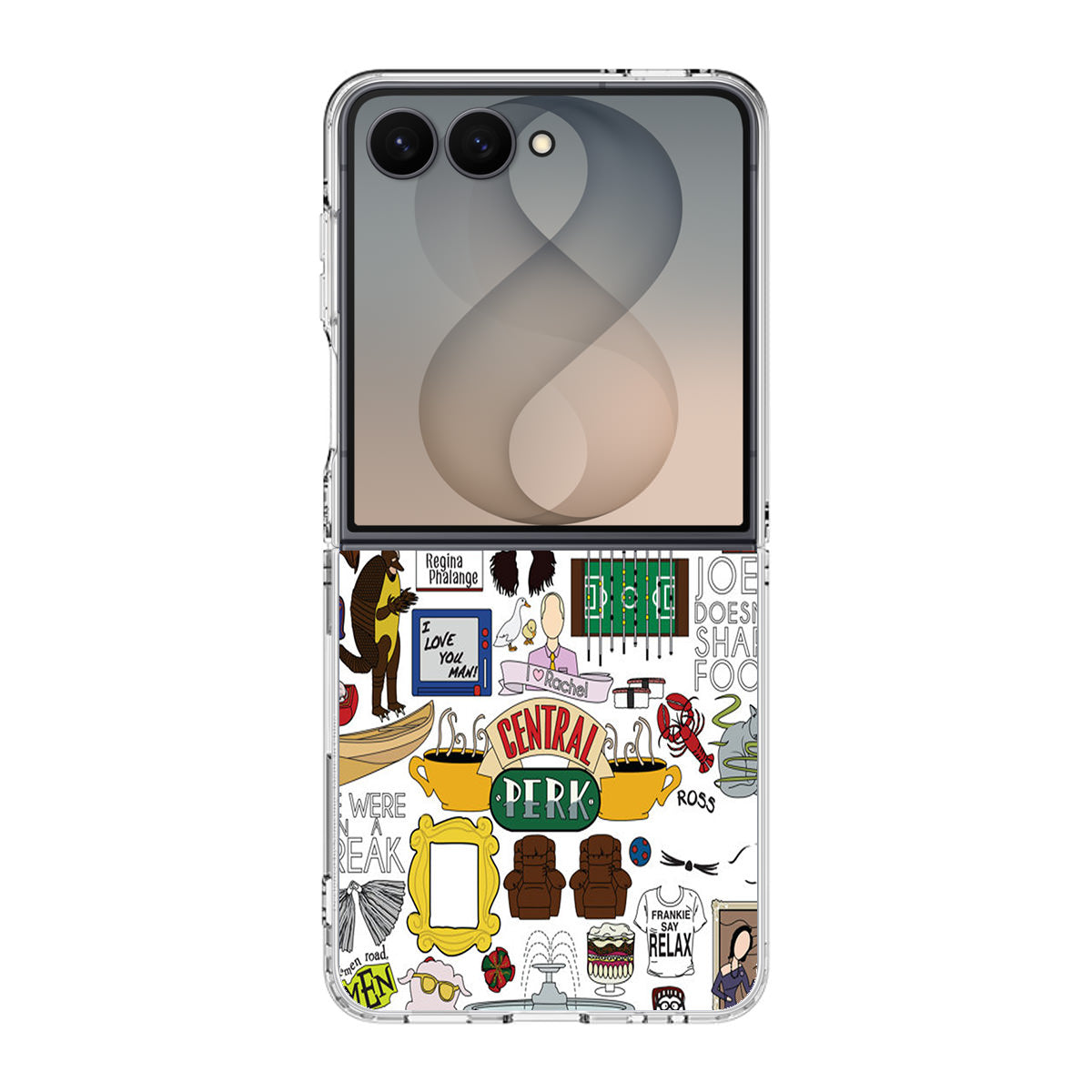 Friends TV Show Central Perk Sticker Samsung Galaxy Z Flip 8 Case