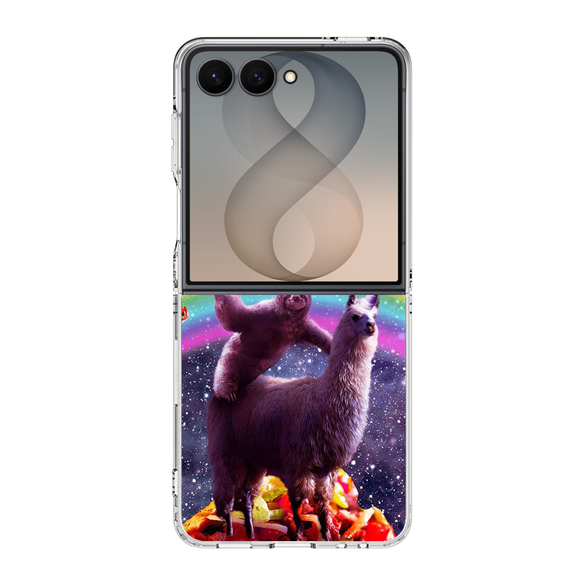 LLama And Sloth On Space Samsung Galaxy Z Flip 8 Case