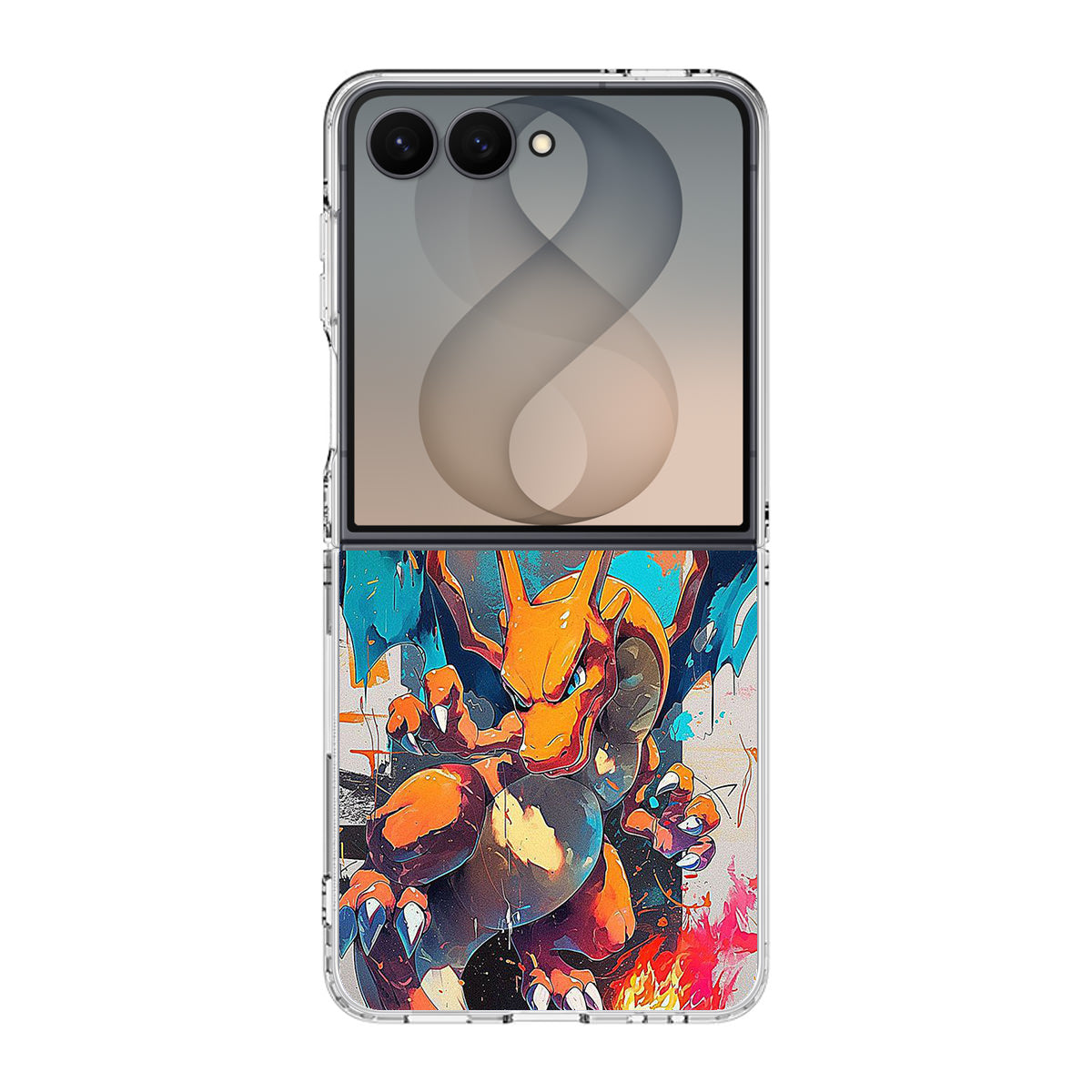 Charizard Inferno on Canvas Samsung Galaxy Z Flip 8 Case