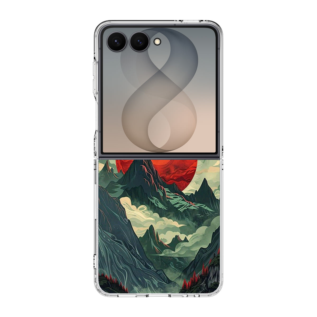 Crimson Moon Over Silent Peaks Samsung Galaxy Z Flip 8 Case