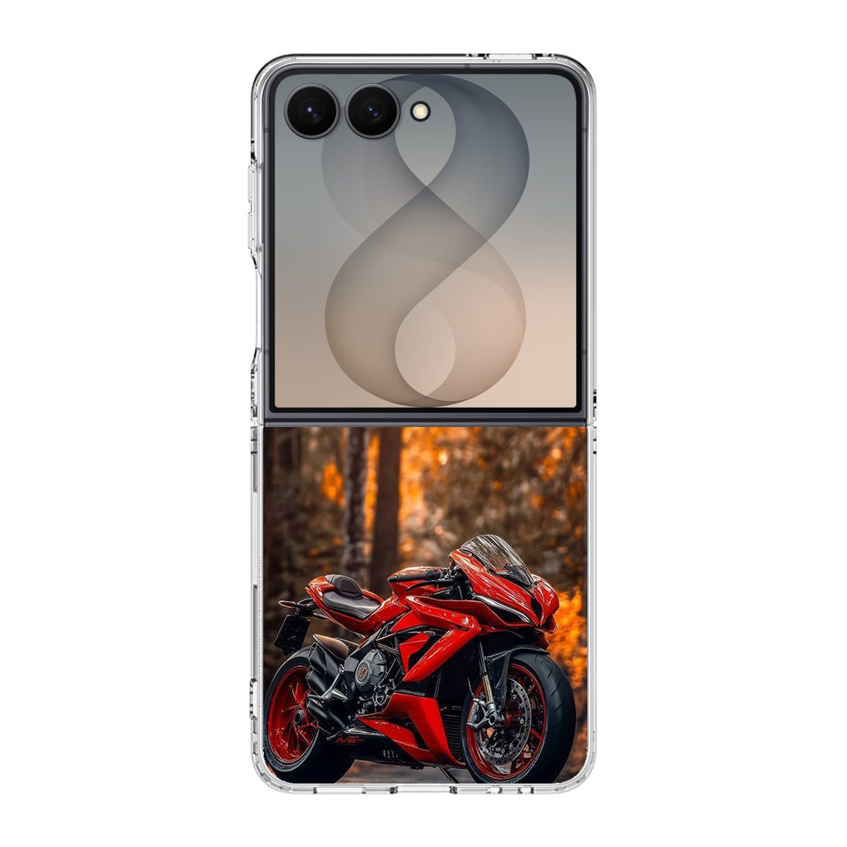 Crimson Velocity in Autumn Flame Samsung Galaxy Z Flip 8 Case