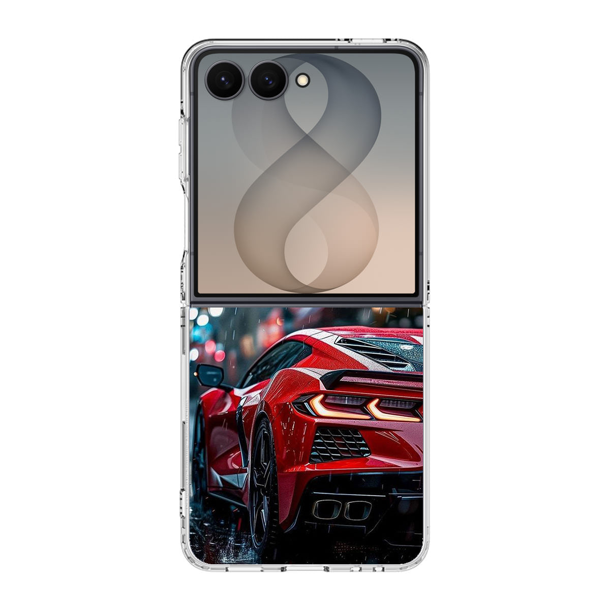 Red Sport Car in the Rain Samsung Galaxy Z Flip 8 Case