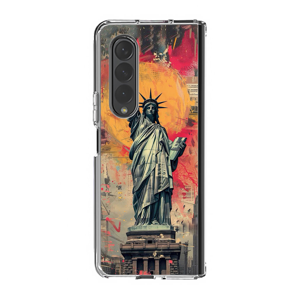 Canvas Art Statue of Liberty Samsung Galaxy Z Fold 4 Case