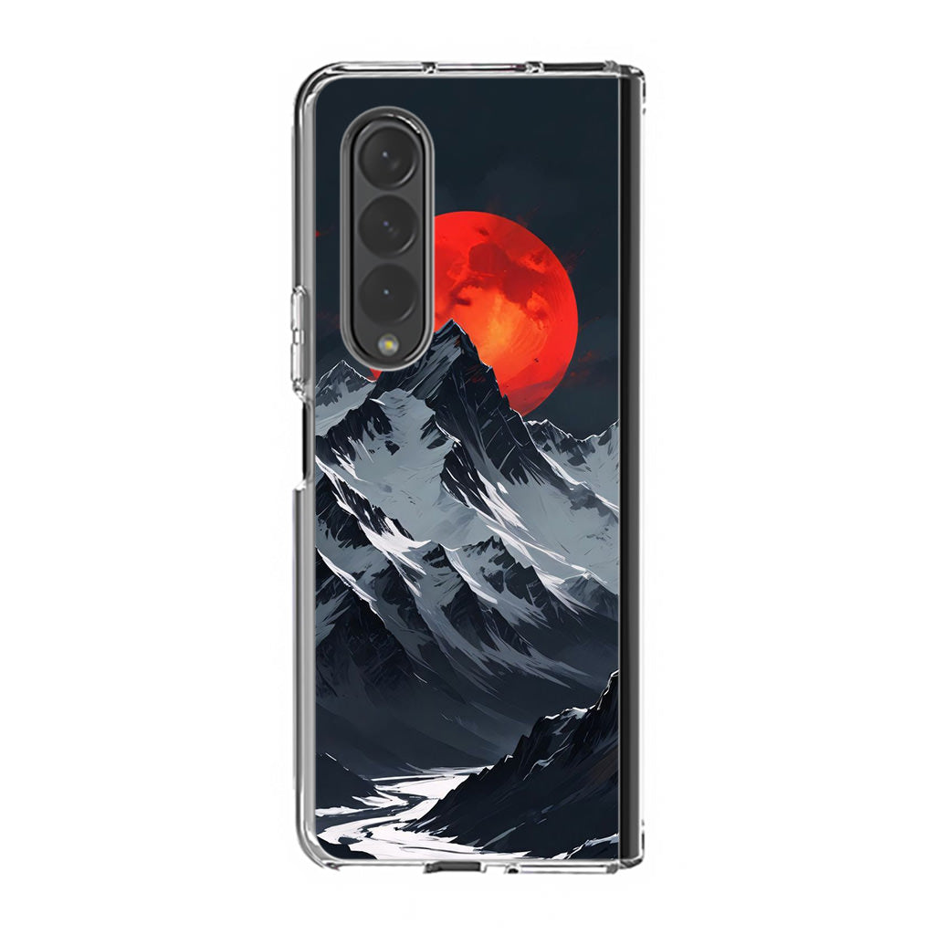 Crimson Eclipse The Mountain Samsung Galaxy Z Fold 4 Case
