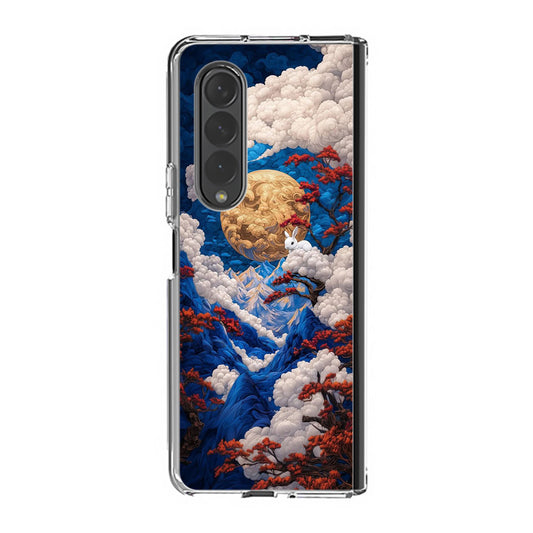 Moonlight Whispers Celestial Peaks Samsung Galaxy Z Fold 3 Case