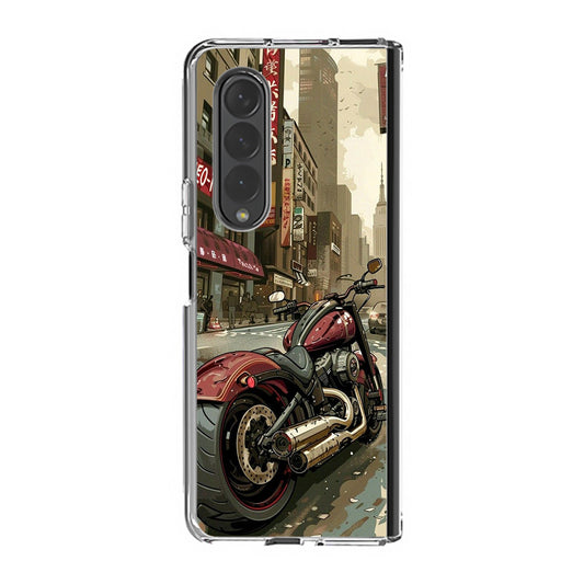 Motorcycle In Tokyo Streets Samsung Galaxy Z Fold 3 Case