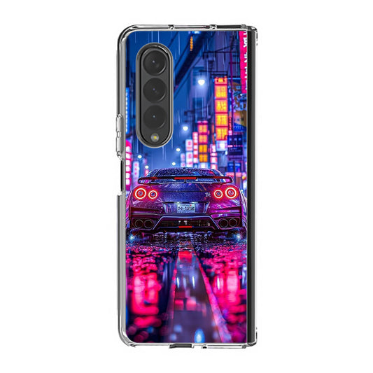 Neon Midnight Drift Tokyo Rain Samsung Galaxy Z Fold 3 Case