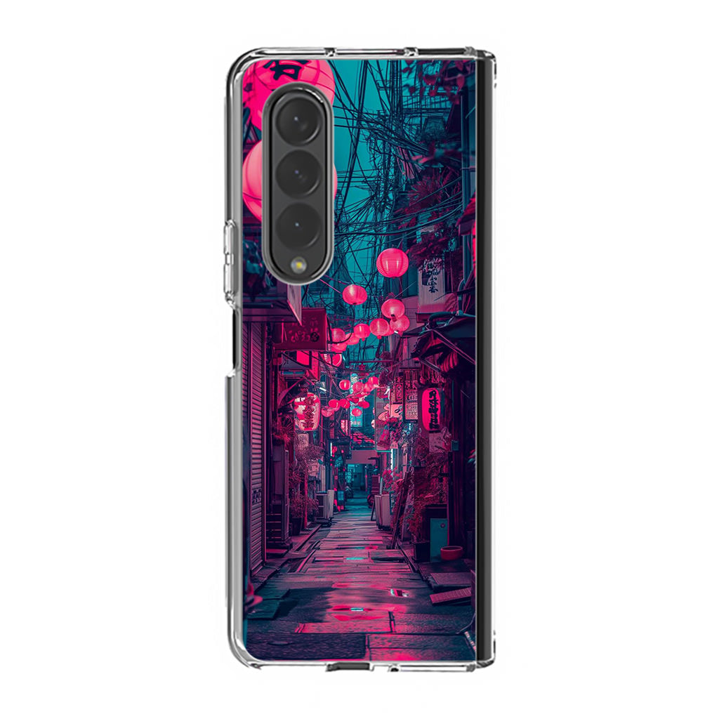 Neon Veins of the Night Market Samsung Galaxy Z Fold 3 Case
