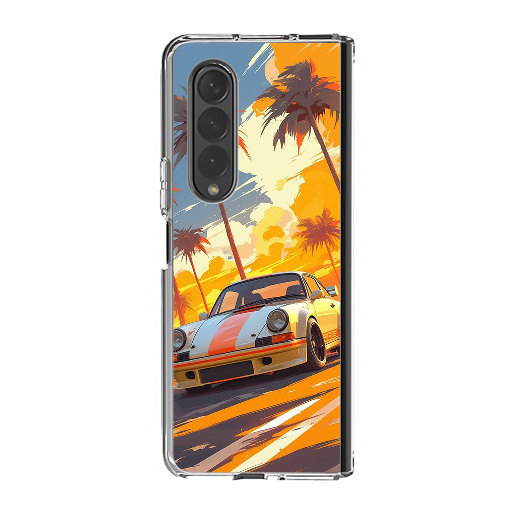 Turbo Dreams in Neon Palms Samsung Galaxy Z Fold 3 Case