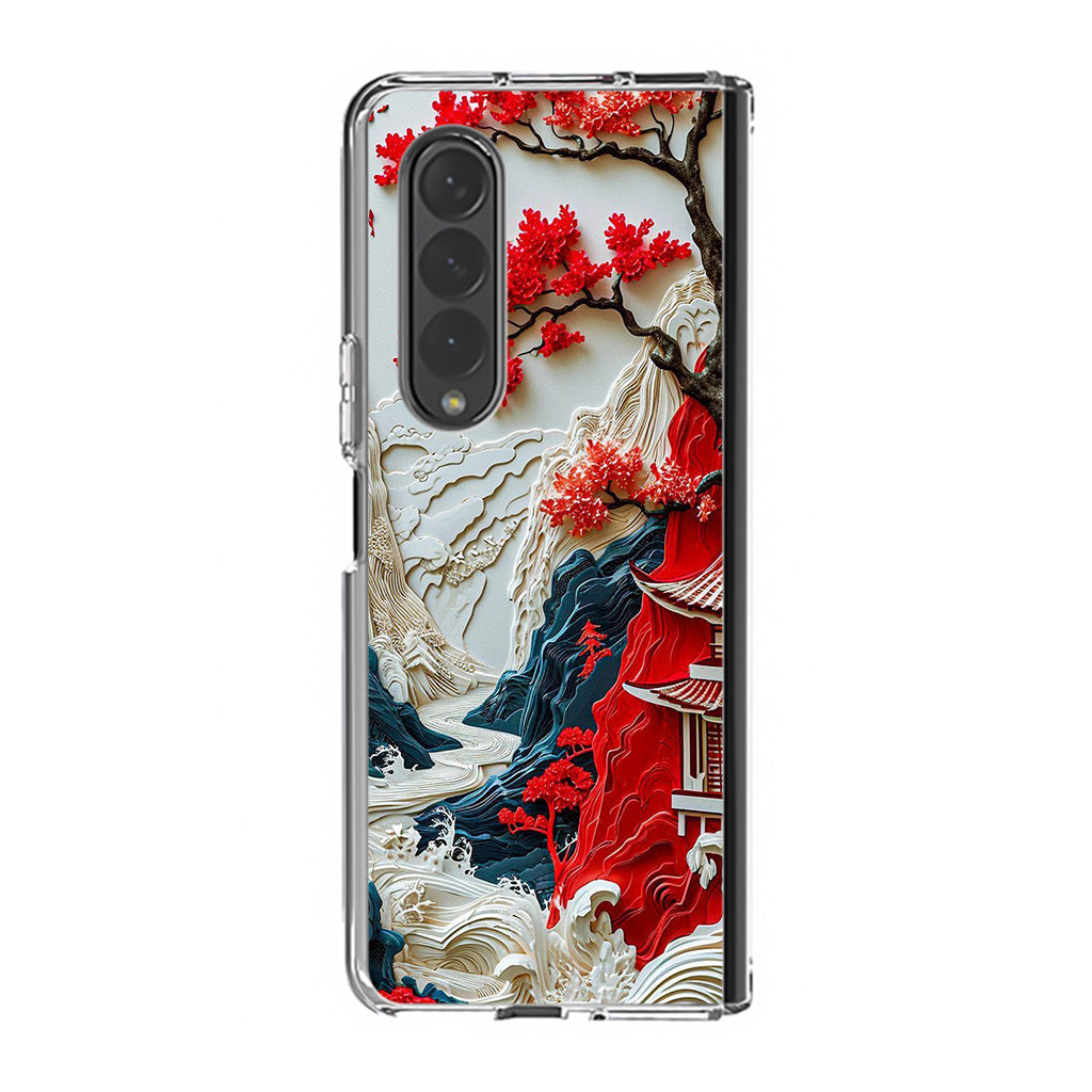 Whispers of the Crimson Zen Samsung Galaxy Z Fold 3 Case