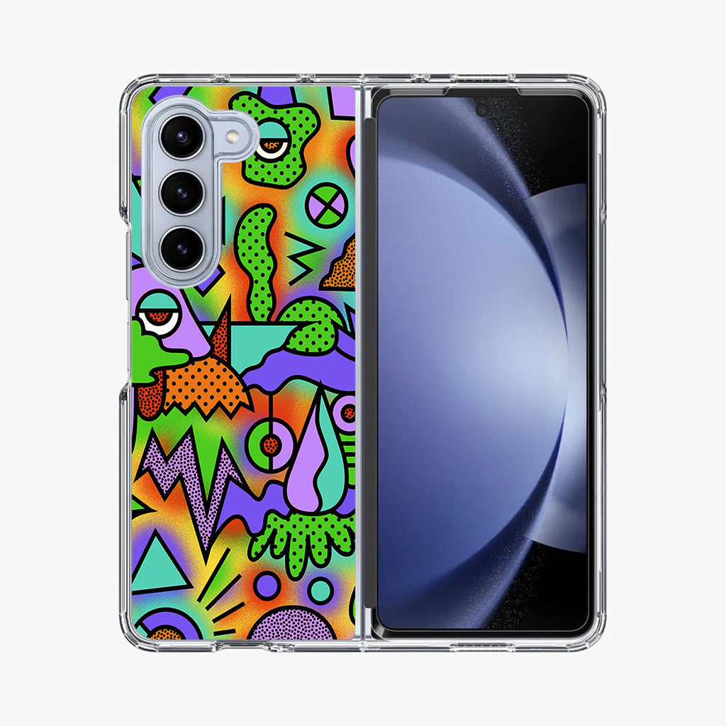 Abstract Colorful Doodle Art Samsung Galaxy Z Fold 5 Case