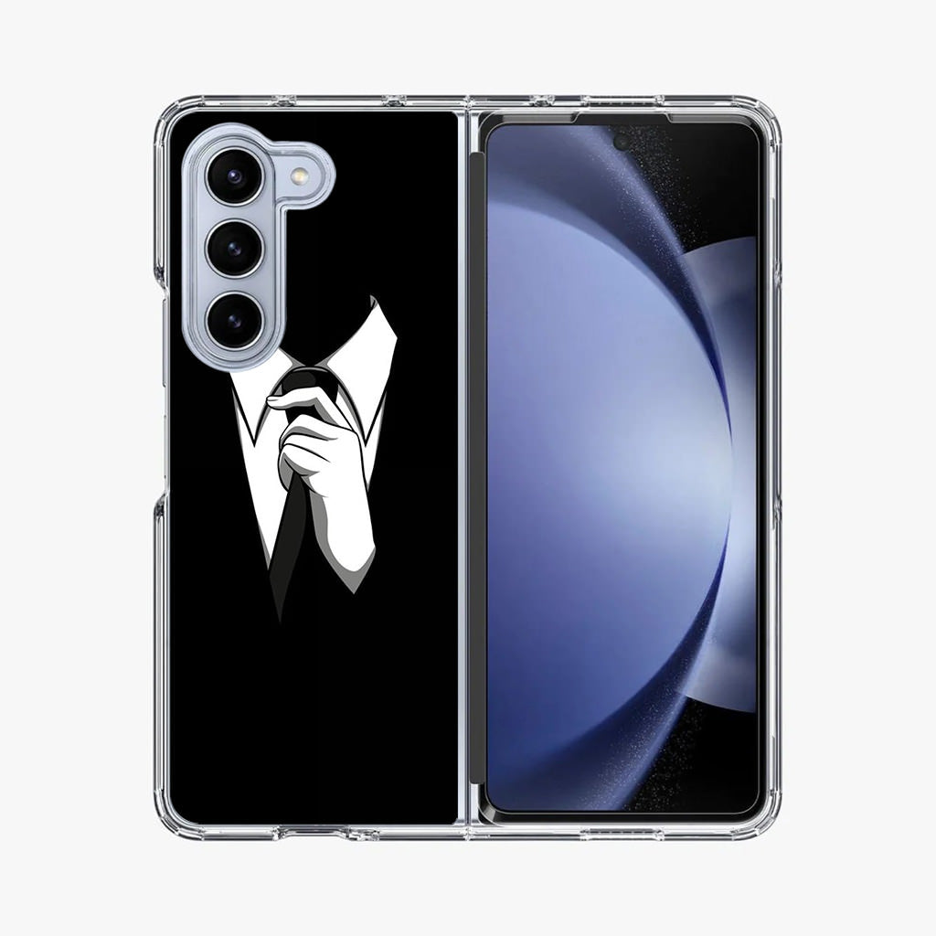 Anonymous Black White Tie Samsung Galaxy Z Fold 5 Case