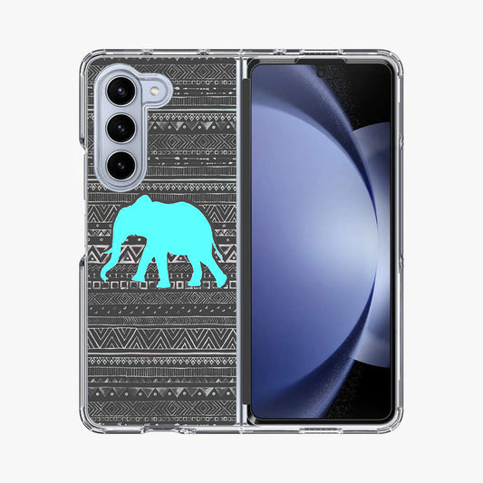 Aztec Elephant Turquoise Samsung Galaxy Z Fold 5 Case