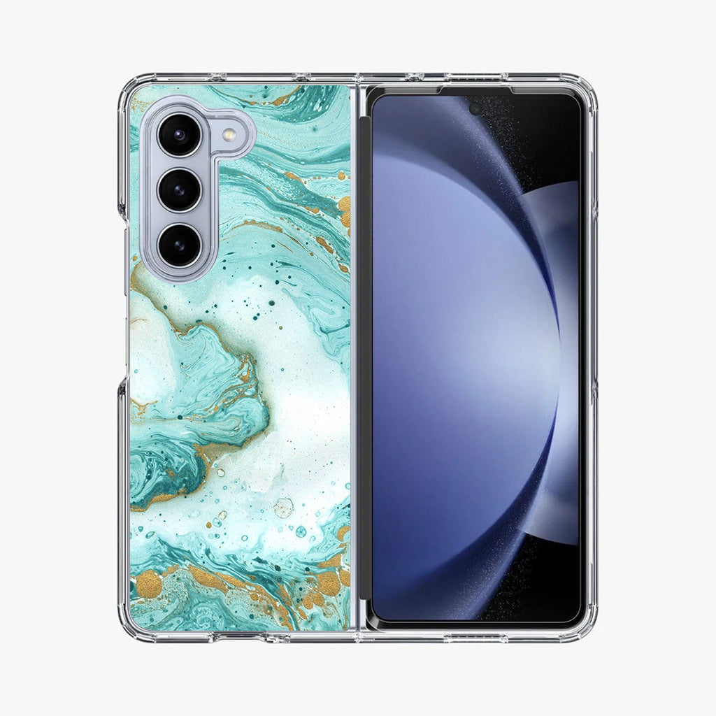 Azure Water Glitter Samsung Galaxy Z Fold 5 Case