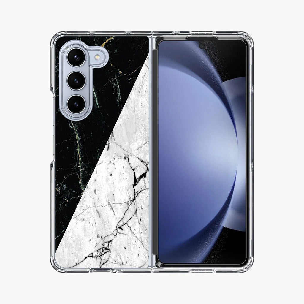 B&W Marble Samsung Galaxy Z Fold 5 Case