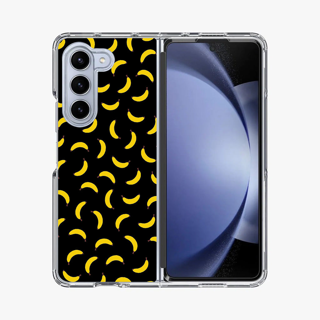 Bananas Fruit Pattern Black Samsung Galaxy Z Fold 5 Case