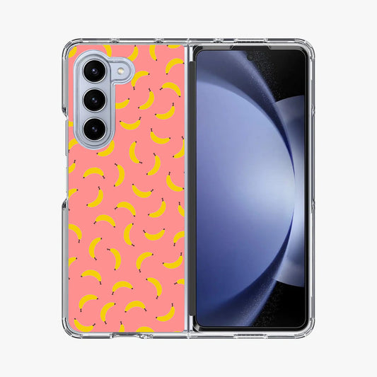 Bananas Fruit Pattern Pink Samsung Galaxy Z Fold 5 Case