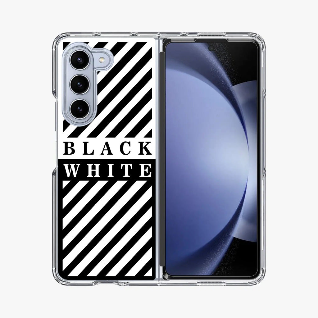 Black White Stripes Samsung Galaxy Z Fold 5 Case