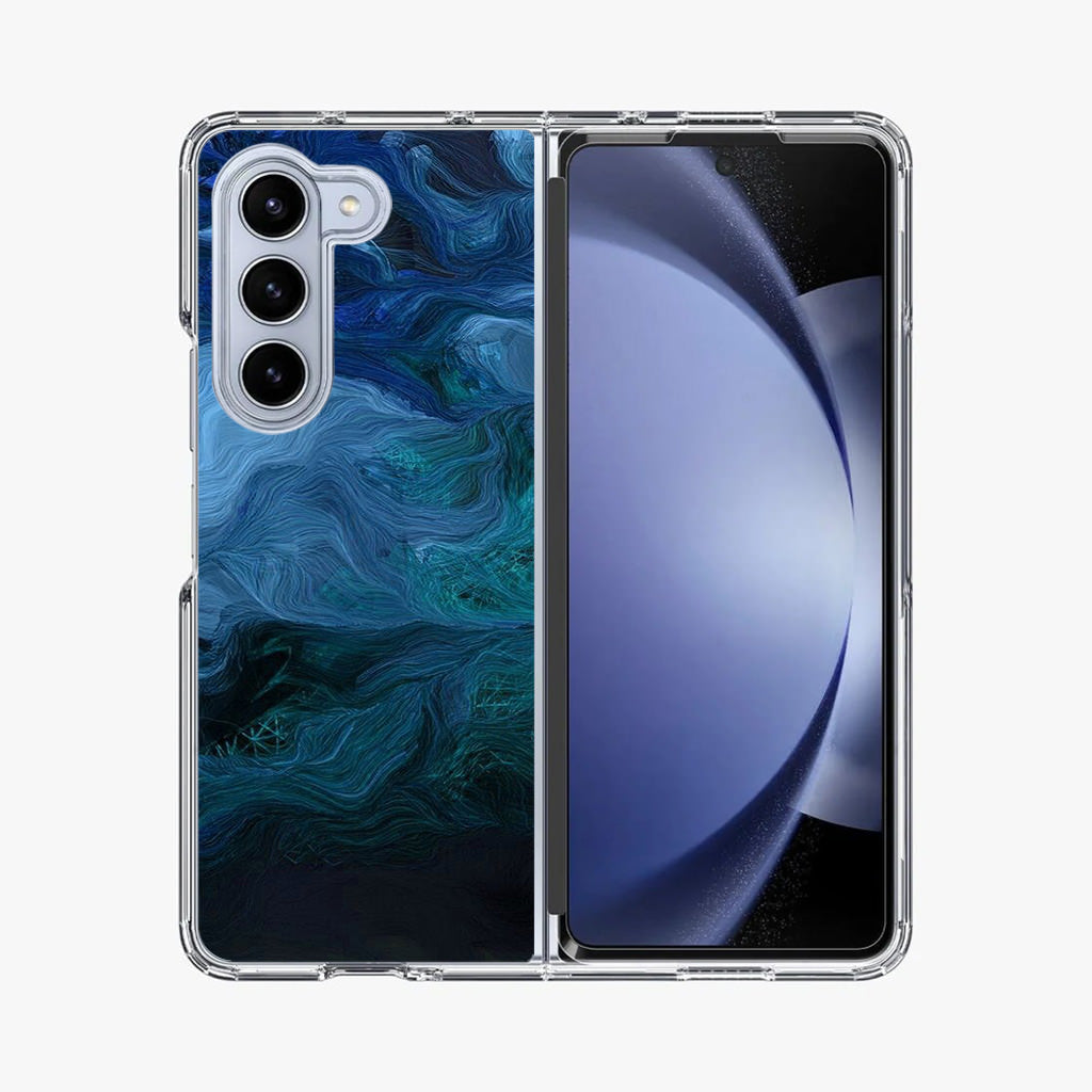 Blue Abstract Art Samsung Galaxy Z Fold 5 Case