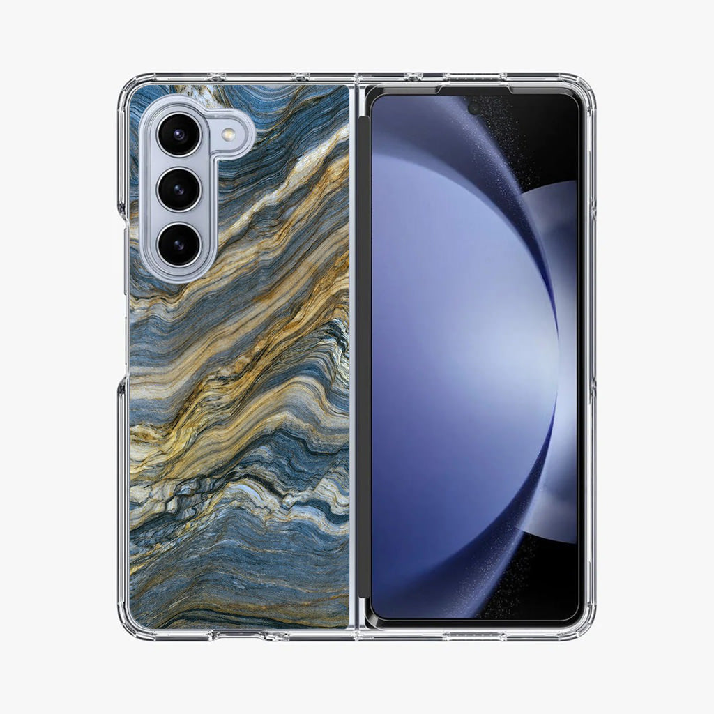 Blue Wave Marble Samsung Galaxy Z Fold 5 Case