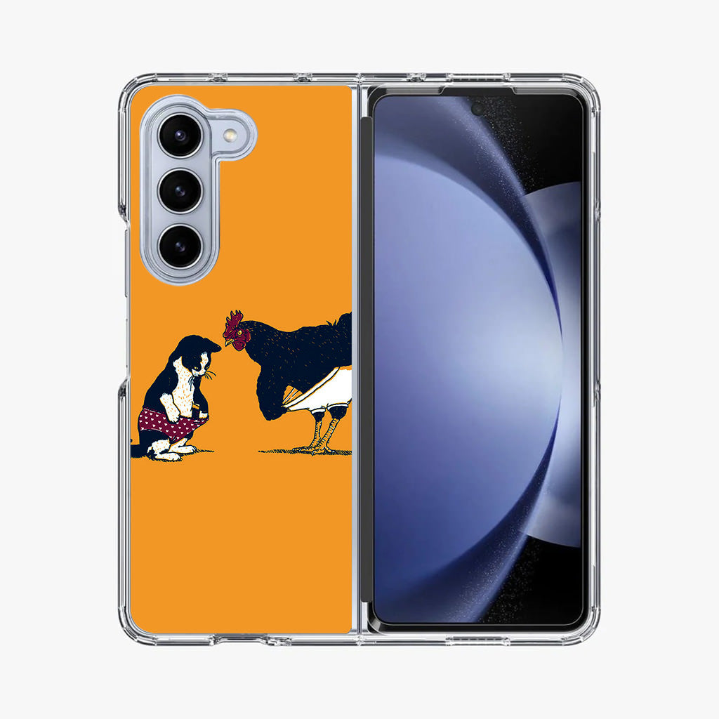 Cat Chicken Yellow Underwear Cute Samsung Galaxy Z Fold 5 Case