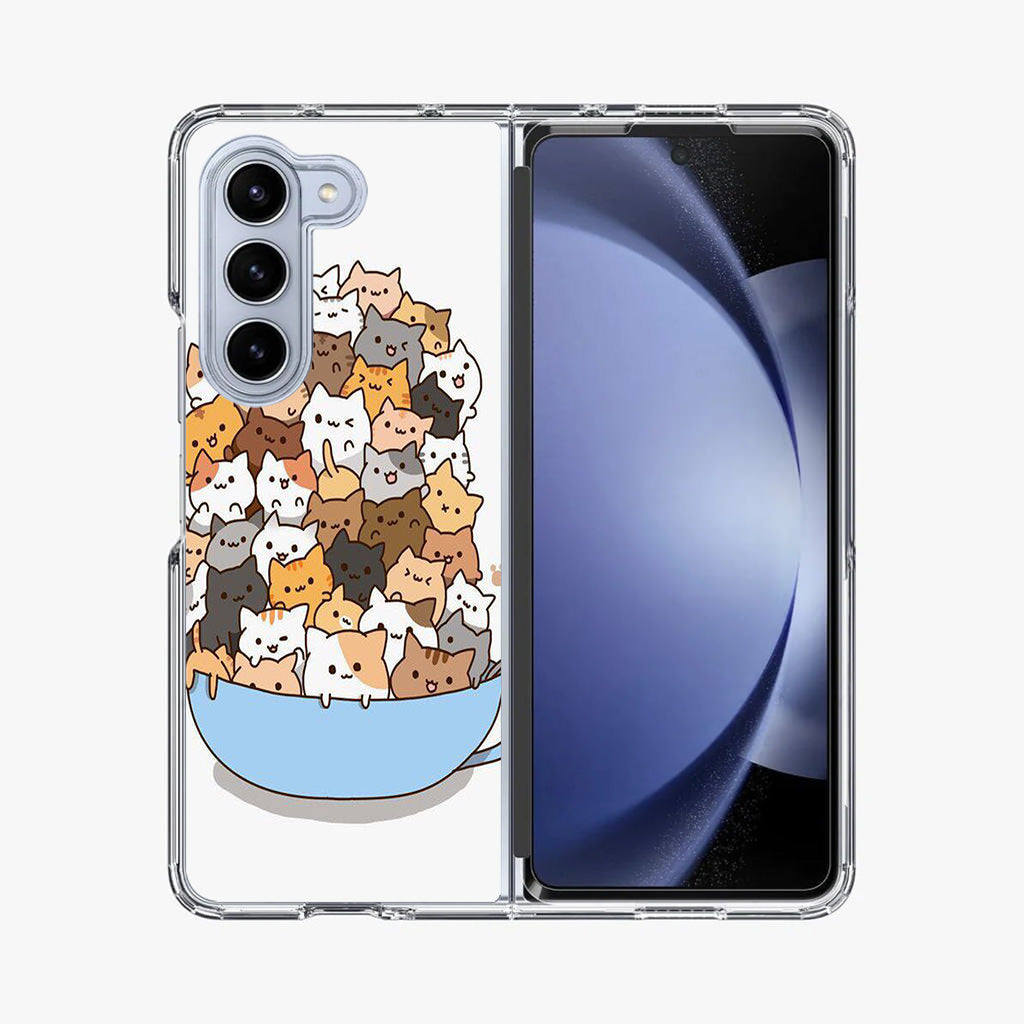 Cats on A Bowl Samsung Galaxy Z Fold 5 Case