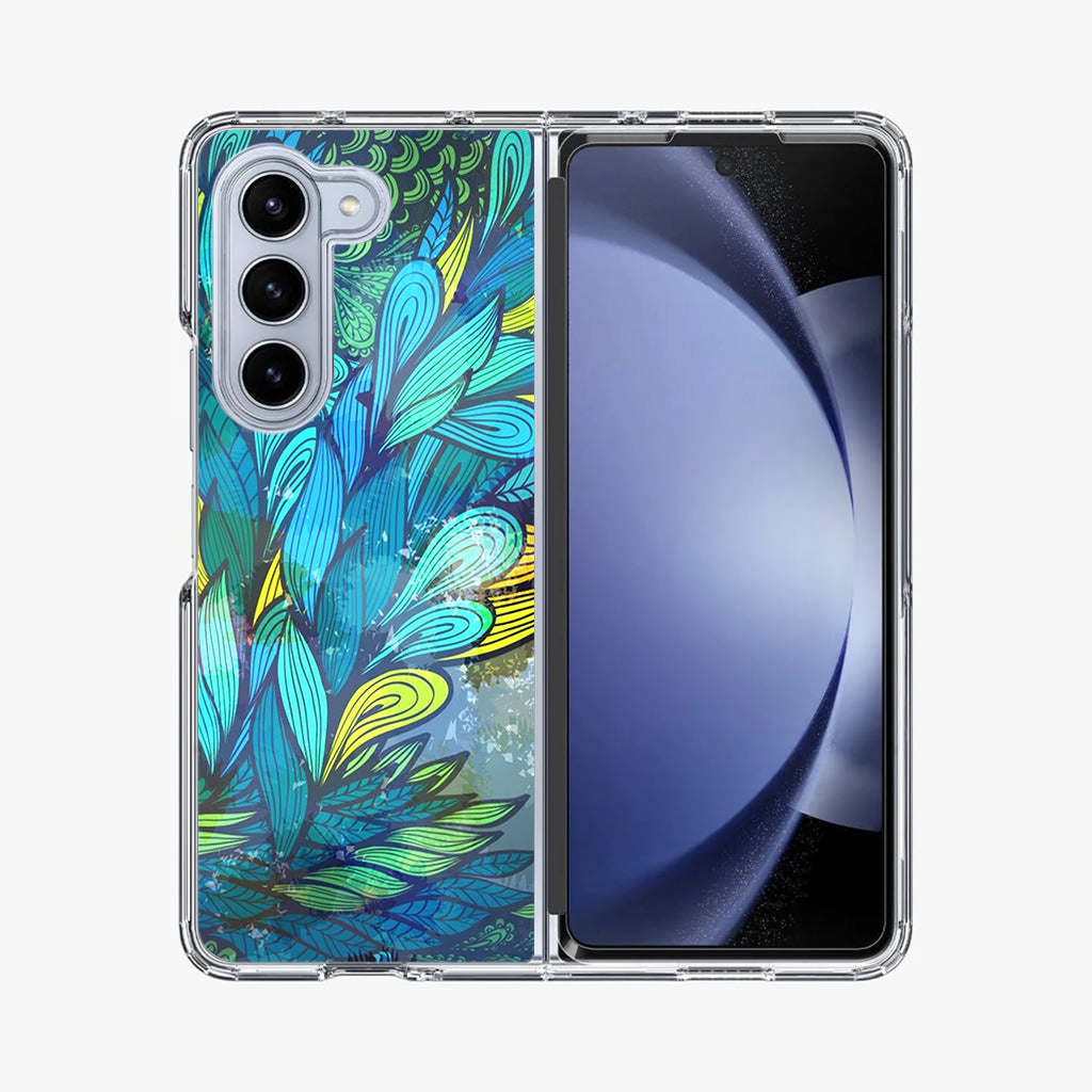 Colorful Art in Blue Samsung Galaxy Z Fold 5 Case