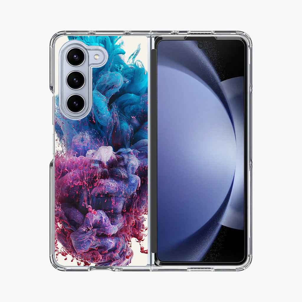 Colorful Dust Art on White Samsung Galaxy Z Fold 5 Case