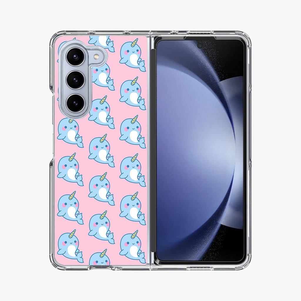 Horned Whales Pattern Samsung Galaxy Z Fold 5 Case