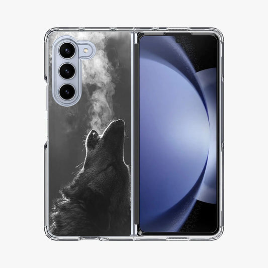 Howling Wolves Black and White Samsung Galaxy Z Fold 5 Case