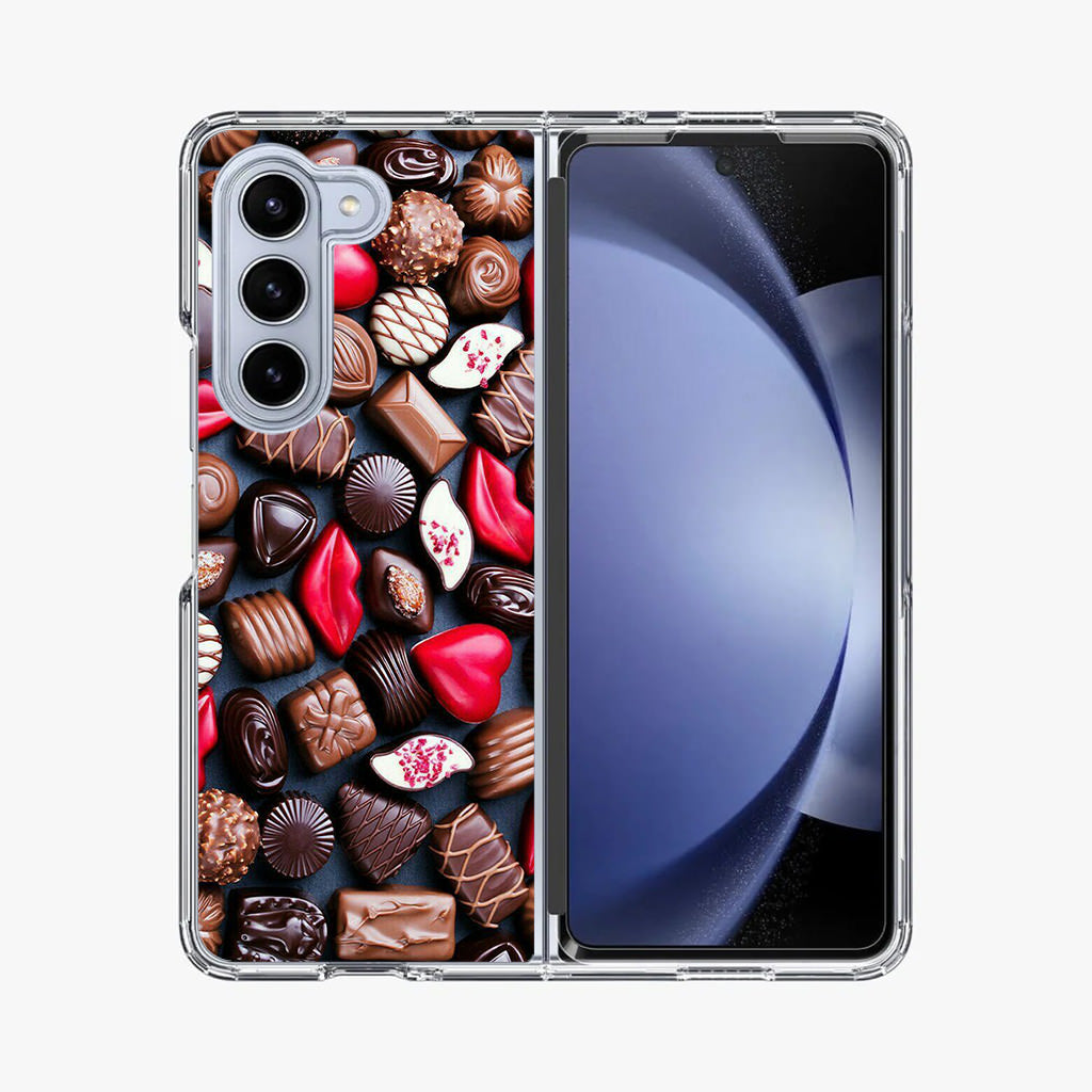 I Love Choco Pattern Samsung Galaxy Z Fold 5 Case