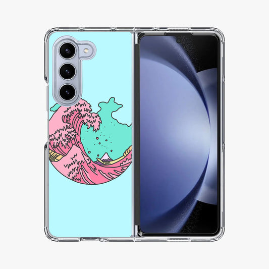 Japanese Pastel Wave Samsung Galaxy Z Fold 5 Case