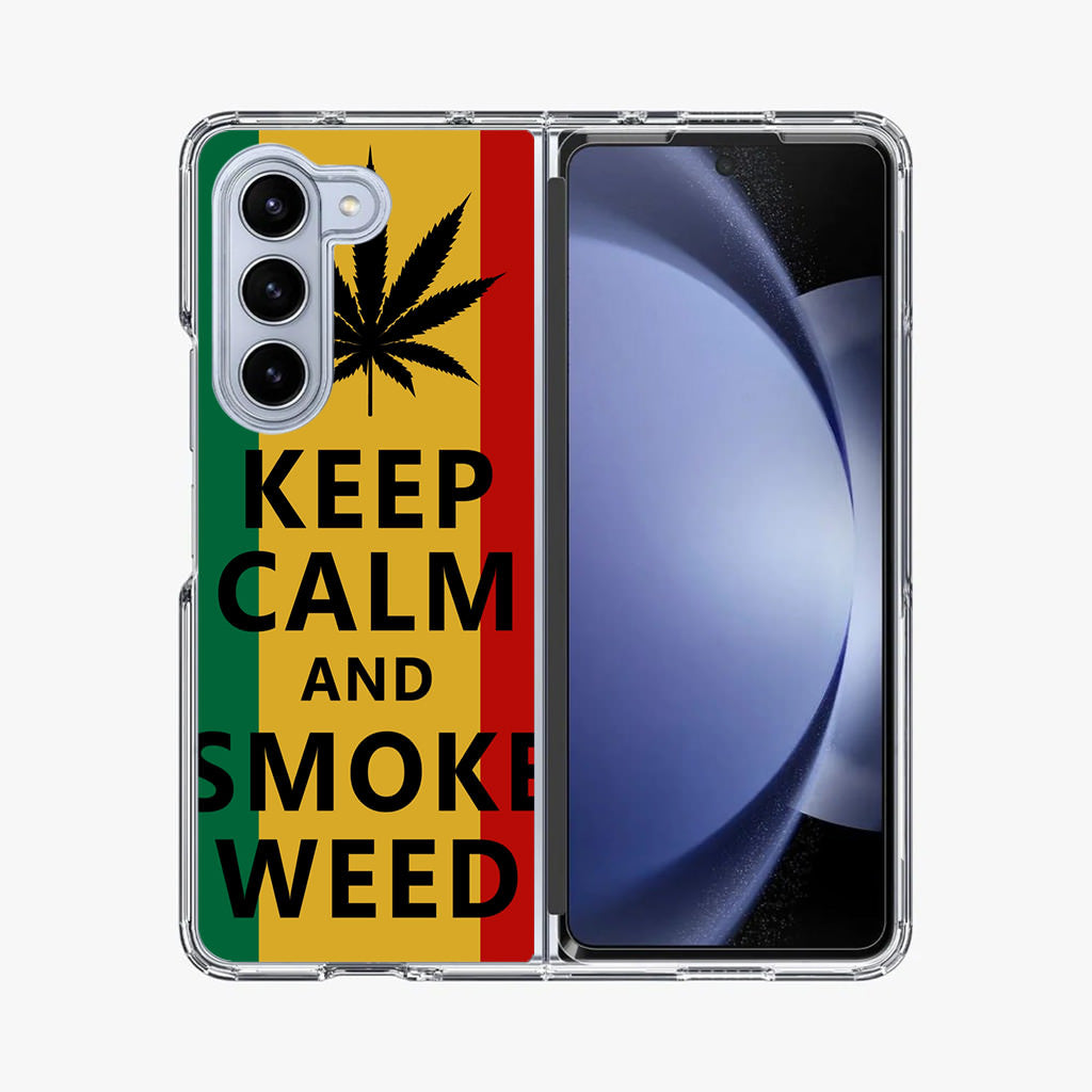 Keep Calm And Smoke Weed Samsung Galaxy Z Fold 5 Case