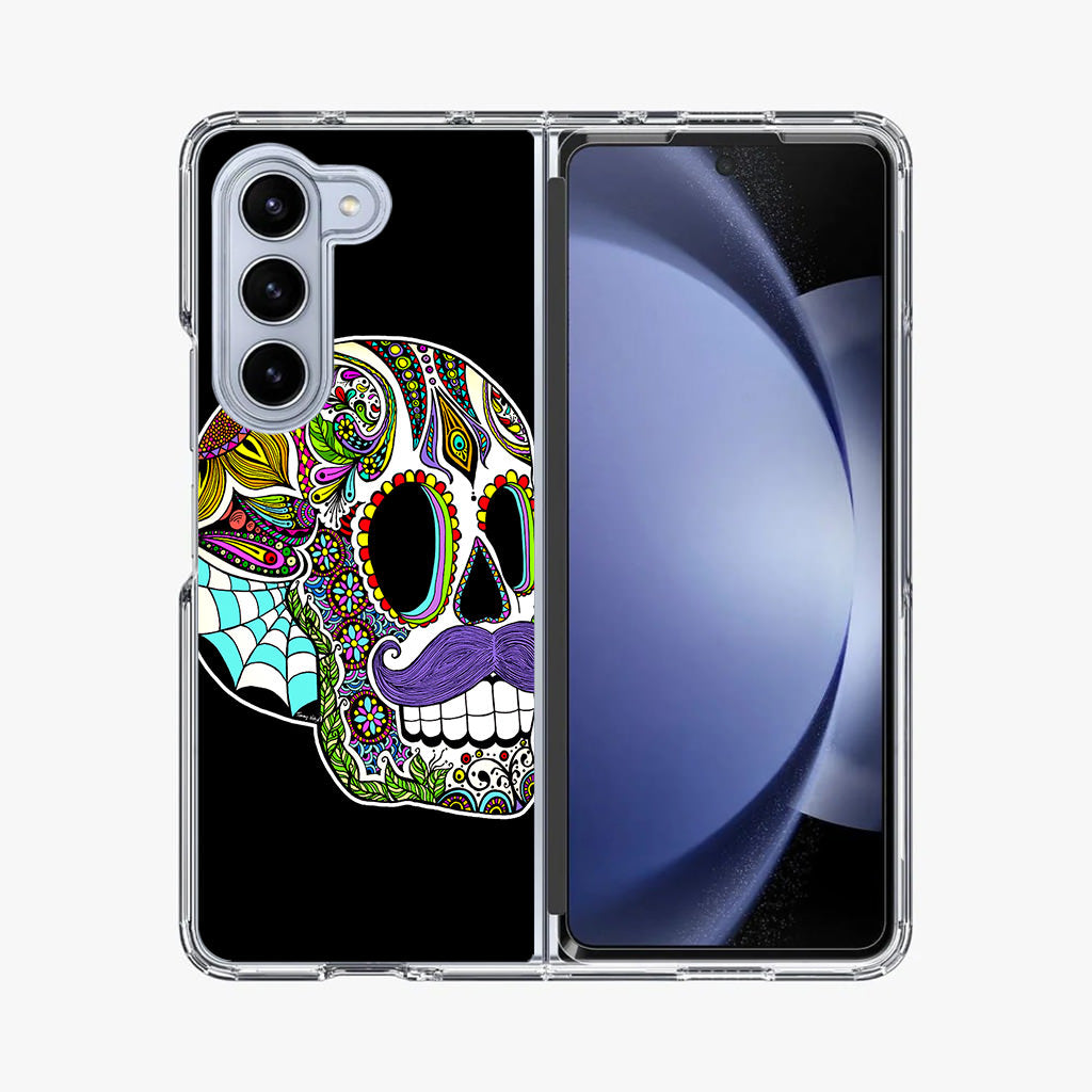 Mustache Sugar Skull Samsung Galaxy Z Fold 5 Case