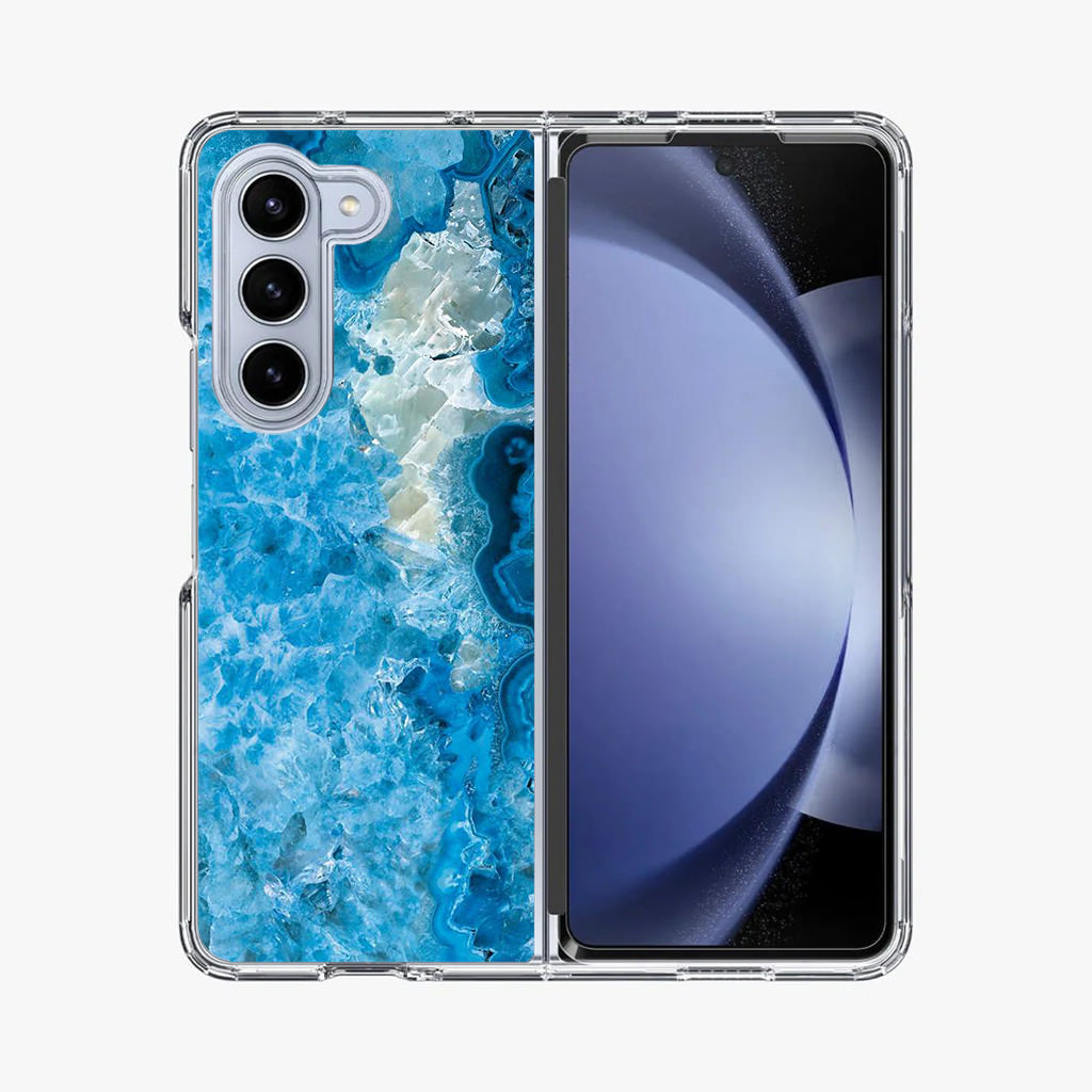 Navy Blue Marble Samsung Galaxy Z Fold 5 Case