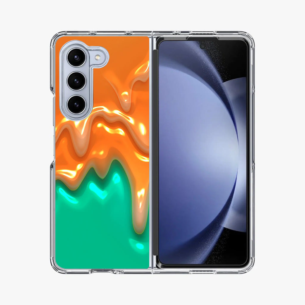 Orange Paint Dripping Samsung Galaxy Z Fold 5 Case