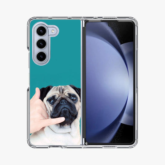 Pug is on the Phone Samsung Galaxy Z Fold 5 Case