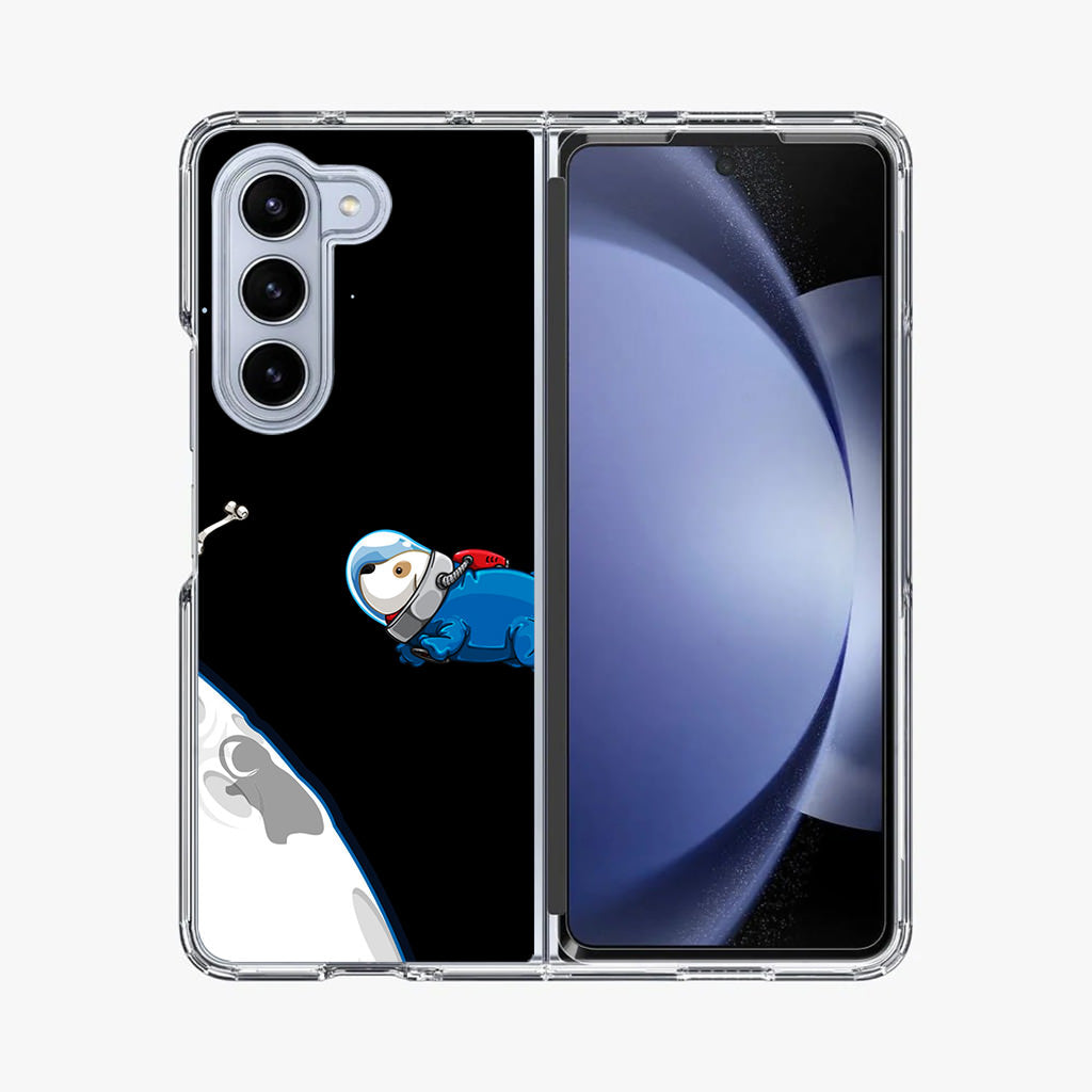 Space Dog Chasing A Bone Samsung Galaxy Z Fold 5 Case