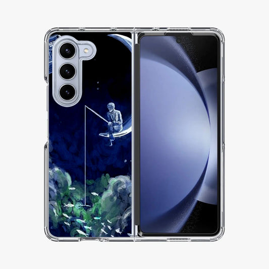 Tardis Walking To The Moon Samsung Galaxy Z Fold 5 Case