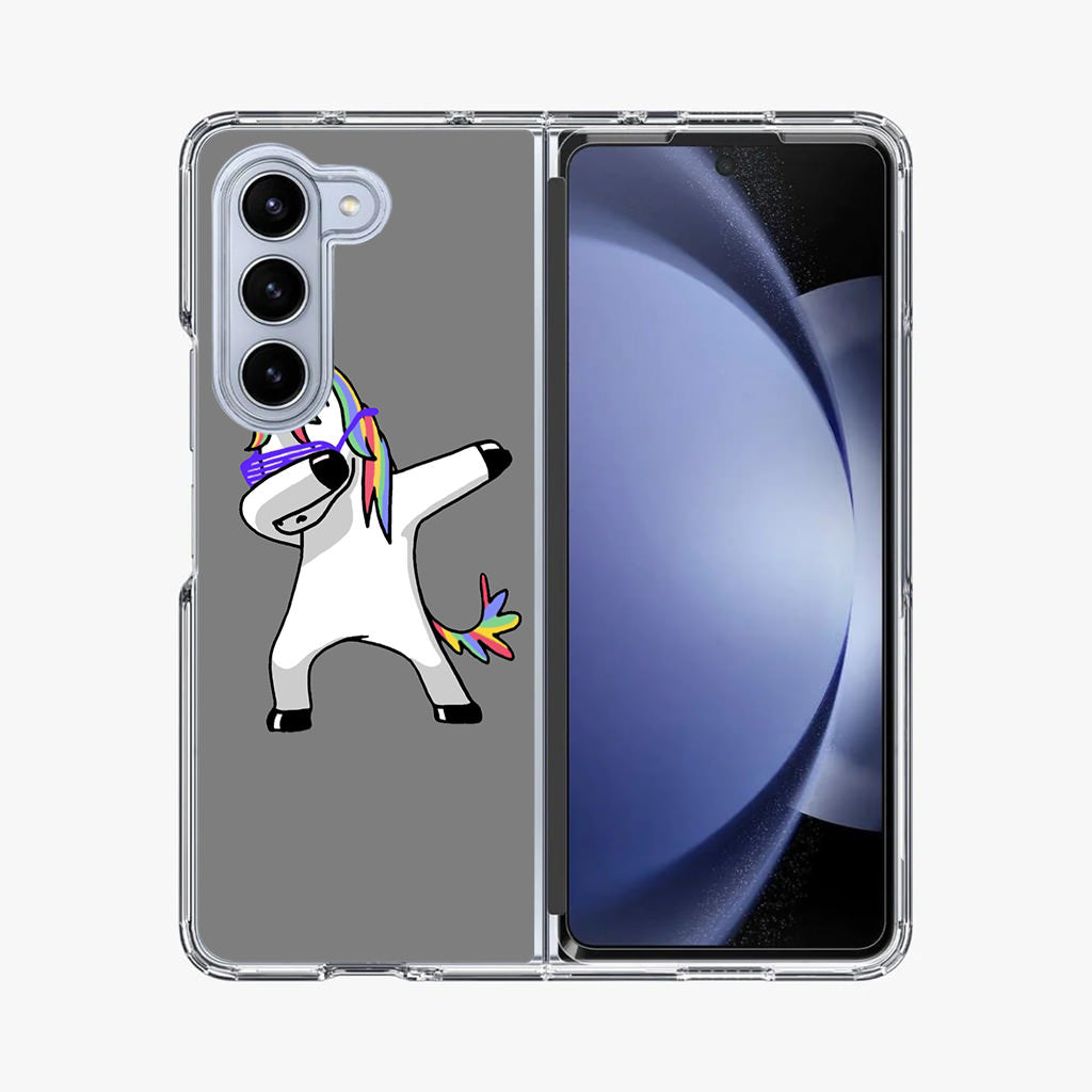 Unicorn Dabbing Grey Samsung Galaxy Z Fold 5 Case