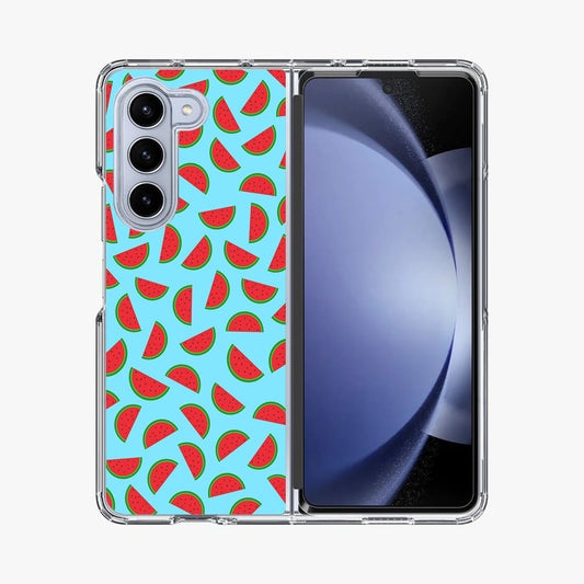 Watermelon Fruit Pattern Blue Samsung Galaxy Z Fold 5 Case