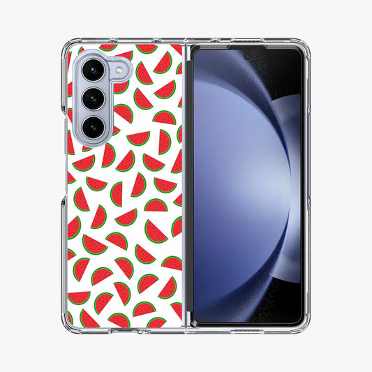 Watermelon Fruit Pattern White Samsung Galaxy Z Fold 5 Case