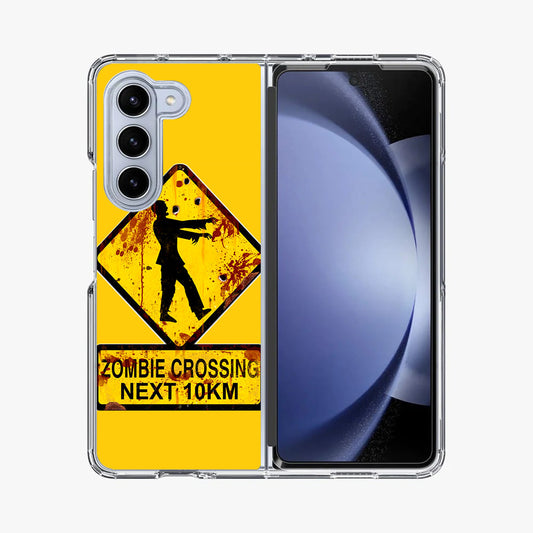 Zombie Crossing Sign Samsung Galaxy Z Fold 5 Case