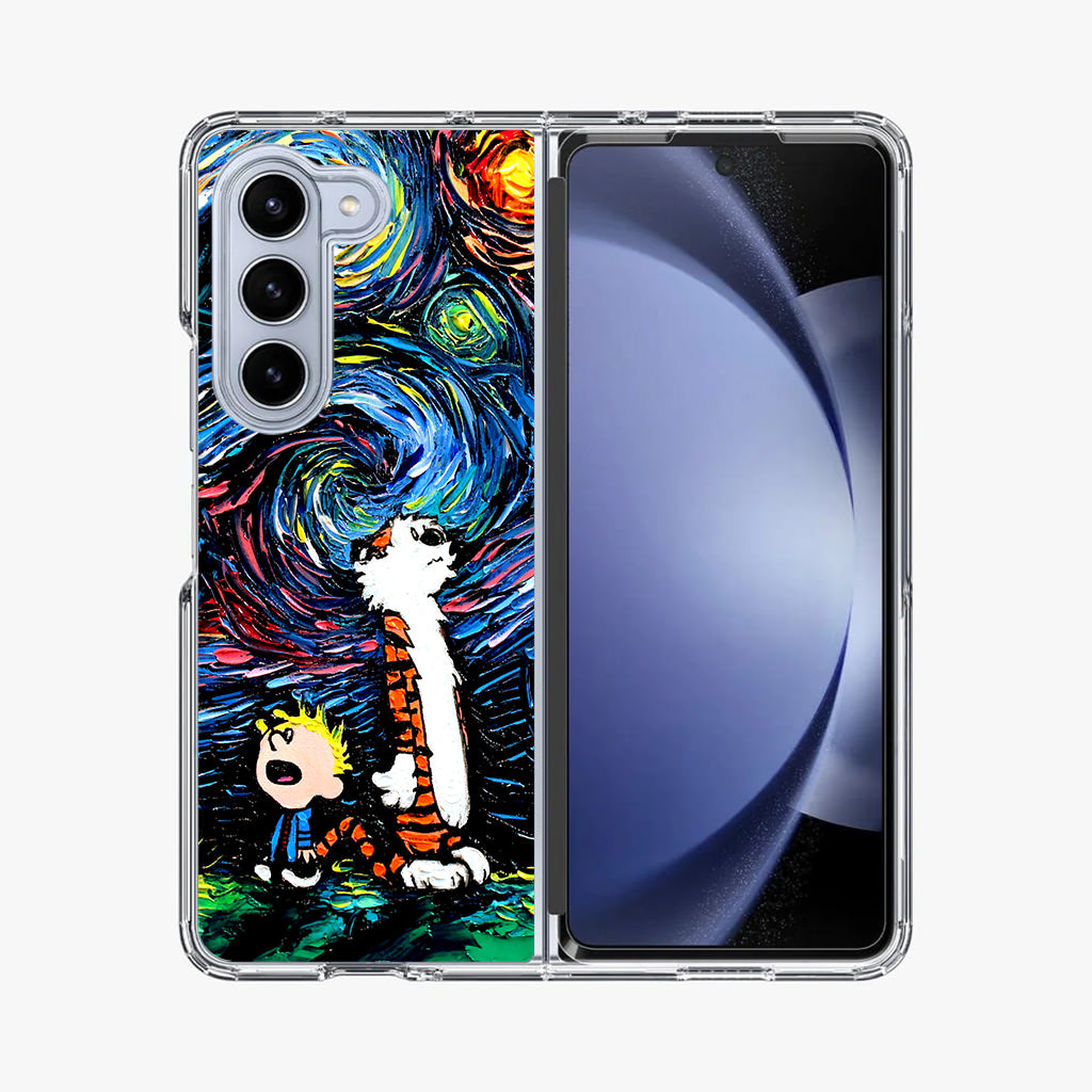 Calvin Art At Starry Night Samsung Galaxy Z Fold 5 Case