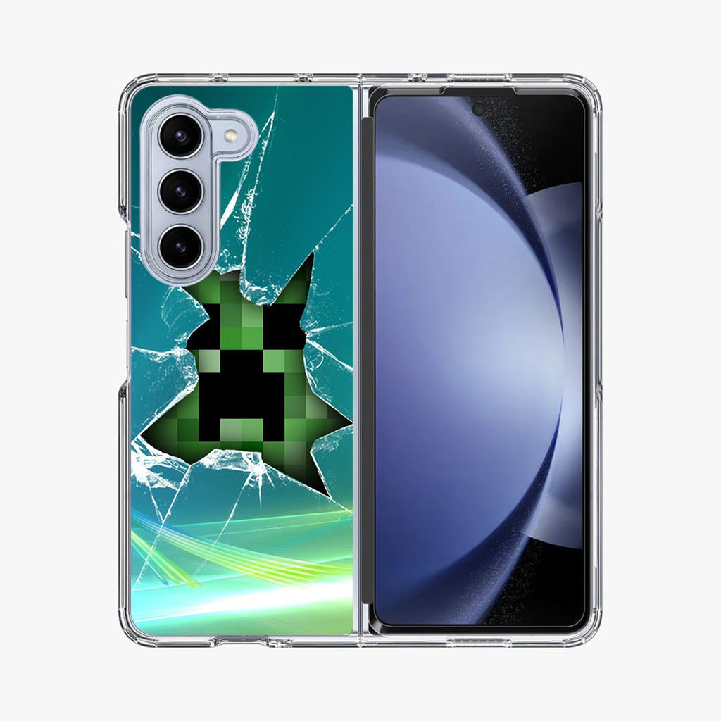 Creeper Glass Broken Green Samsung Galaxy Z Fold 5 Case