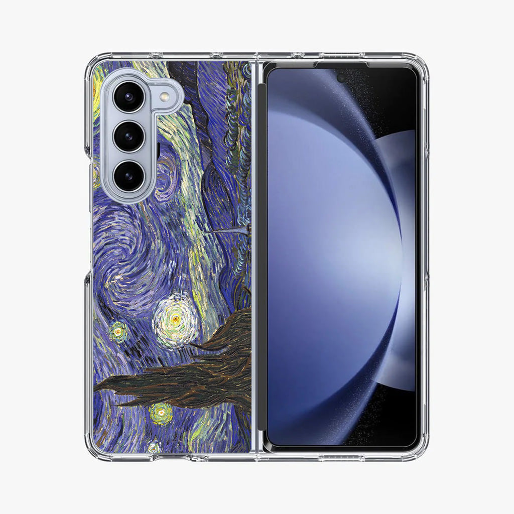 Dr Who Tardis In Van Gogh Starry Night Samsung Galaxy Z Fold 5 Case