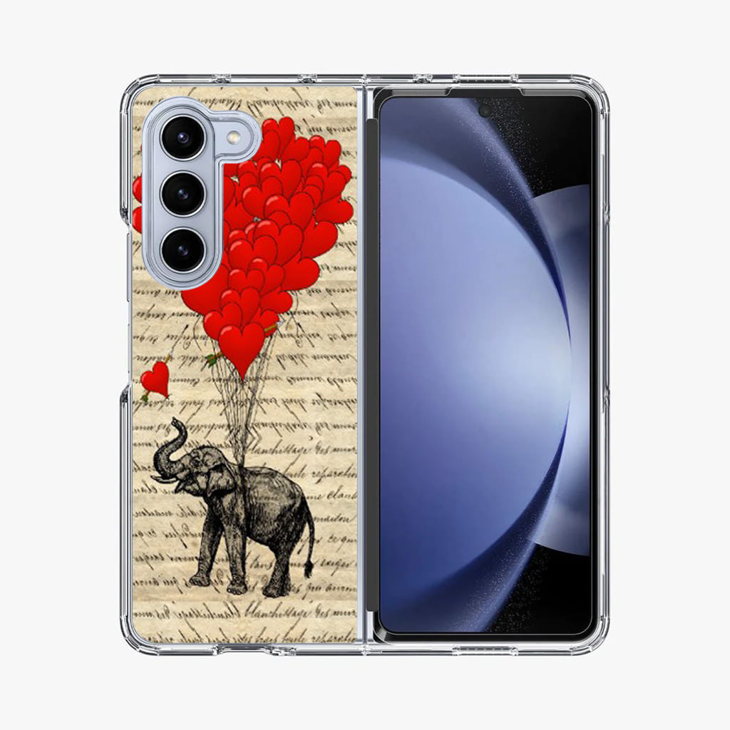 Elephant And Heart Samsung Galaxy Z Fold 5 Case