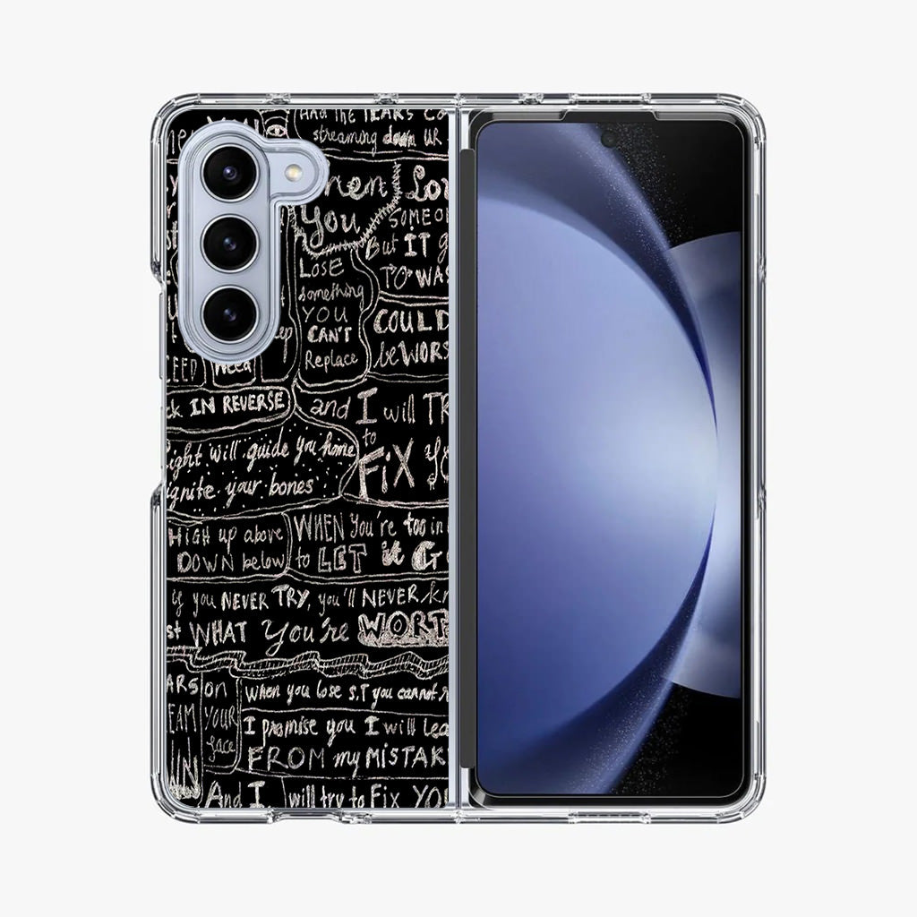 Fix You Lyrics Samsung Galaxy Z Fold 5 Case